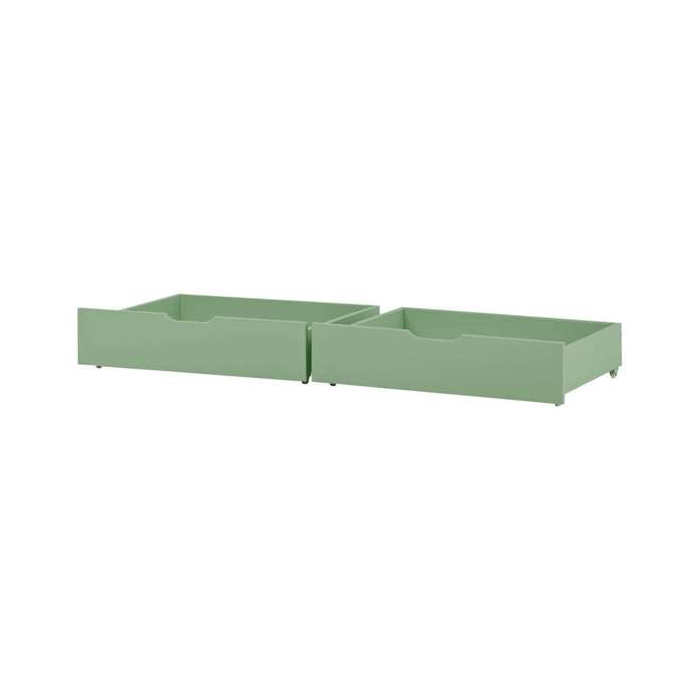 Hoppekids ECO Comfort sängynaluslaatikko 2kpl pyörillä (153x19x60 cm), Pale Green