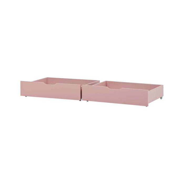 Hoppekids ECO Comfort sängynaluslaatikko 2kpl pyörillä (153x19x60 cm), Pale Rose